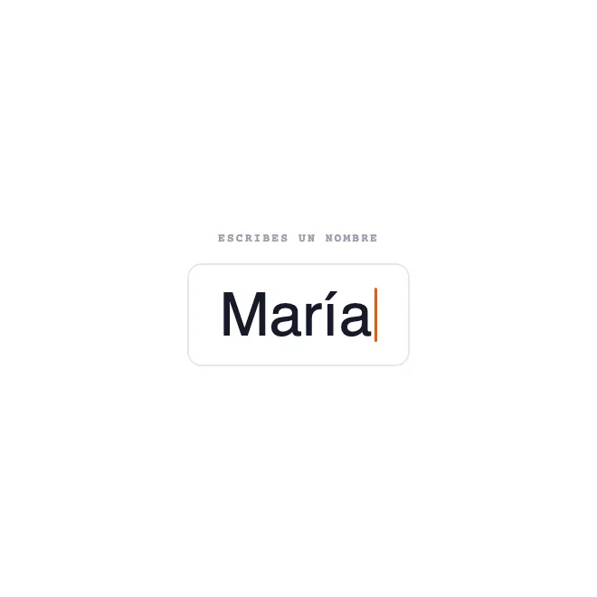 Un nombre escrito en el generador