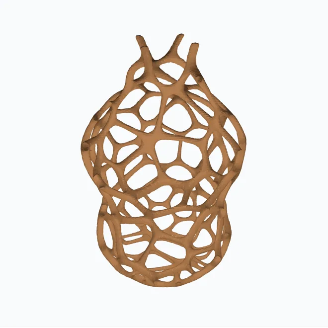 El mismo jarrón convertido en celosía voronoi imprimible